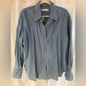 Classic Light Blue Oversized Denim Shirt